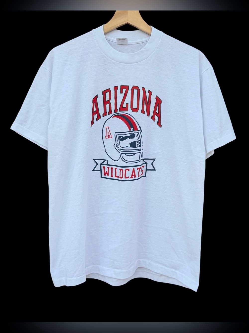 Vintage 80s University of Arizona Wildcats Football T-Shirt White Large Belton